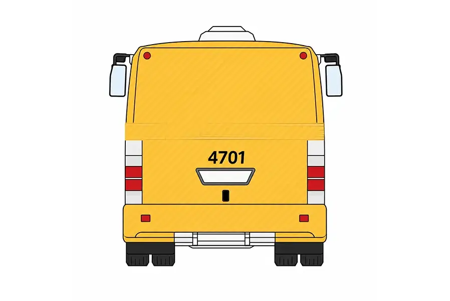 Celá zadná reklamná plocha autobusu